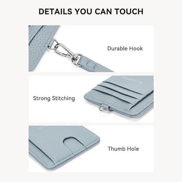 Credit Card Holder for Women S-Blue - Picture 4 of 6